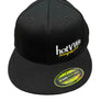 Black cap with 'hotVMS' logo on a black background