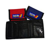 Red, Blue, & black  tri-fold Nylon Velcro wallet