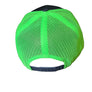 Green mesh cap on a black background