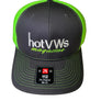 Black cap with green rim and 'hot VWs magazine' logo on a black background