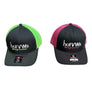 Two hats with 'hotVWs magazine' branding on a black background