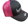 Black and pink cap with 'hotWheels' branding on a black background